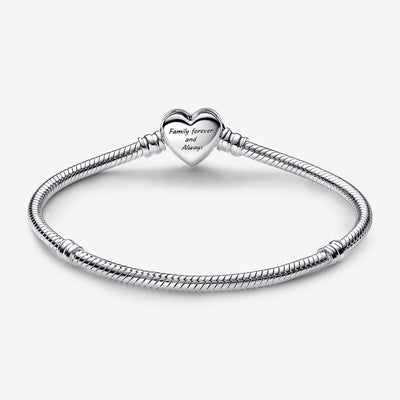 Sparkling Infinity Heart Clasp Snake Chain Pandora Bracelet