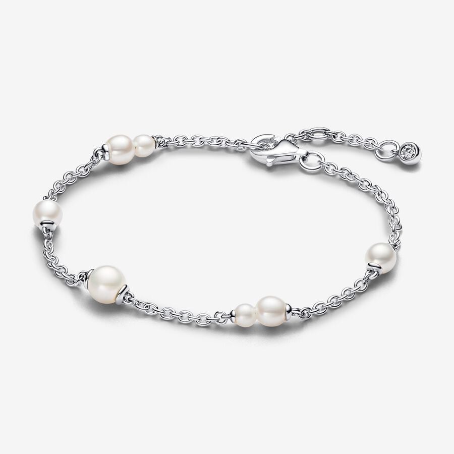 Treated Freshwater Cultured Pearl Station Chain Pandora Bracelet