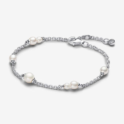 Treated Freshwater Cultured Pearl Station Chain Pandora Bracelet