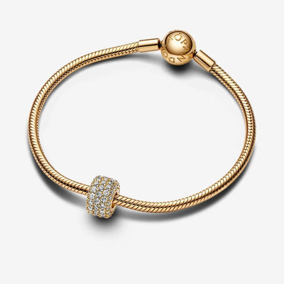 Gold Plated Sparkling Pavé Triple-row Pandora Charm