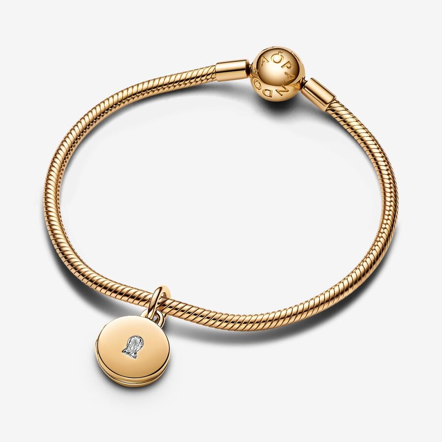 Gold Plated Openable & Engravable Love Locket Dangle Pandora Charm