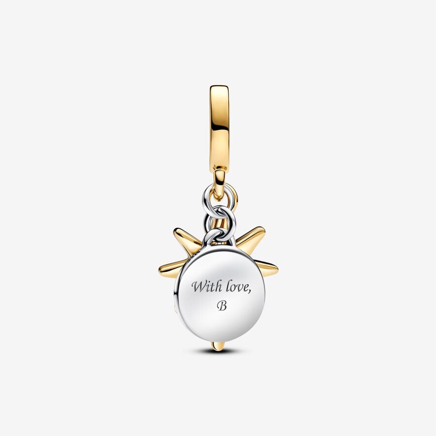 Engravable North Star Lab-Grown Diamond Dangle Pandora Charm
