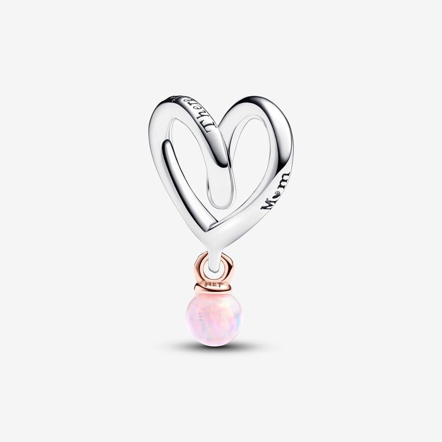 Two-tone Wrapped Heart Pandora Charm