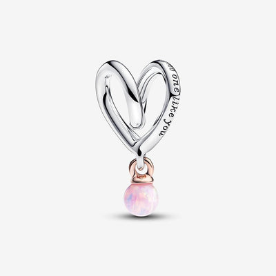 Two-tone Wrapped Heart Pandora Charm