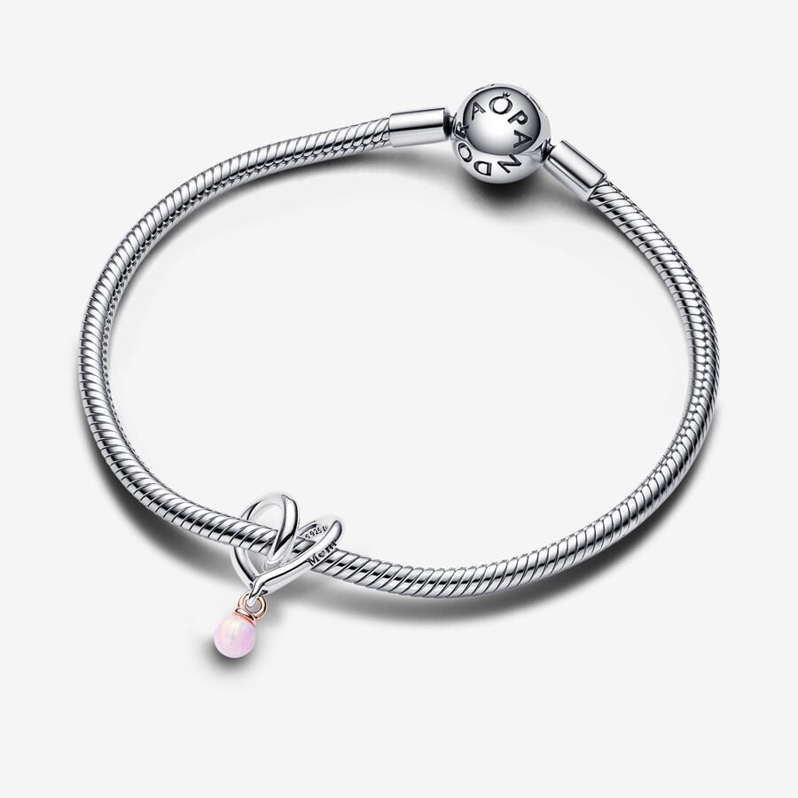 Two-tone Wrapped Heart Pandora Charm