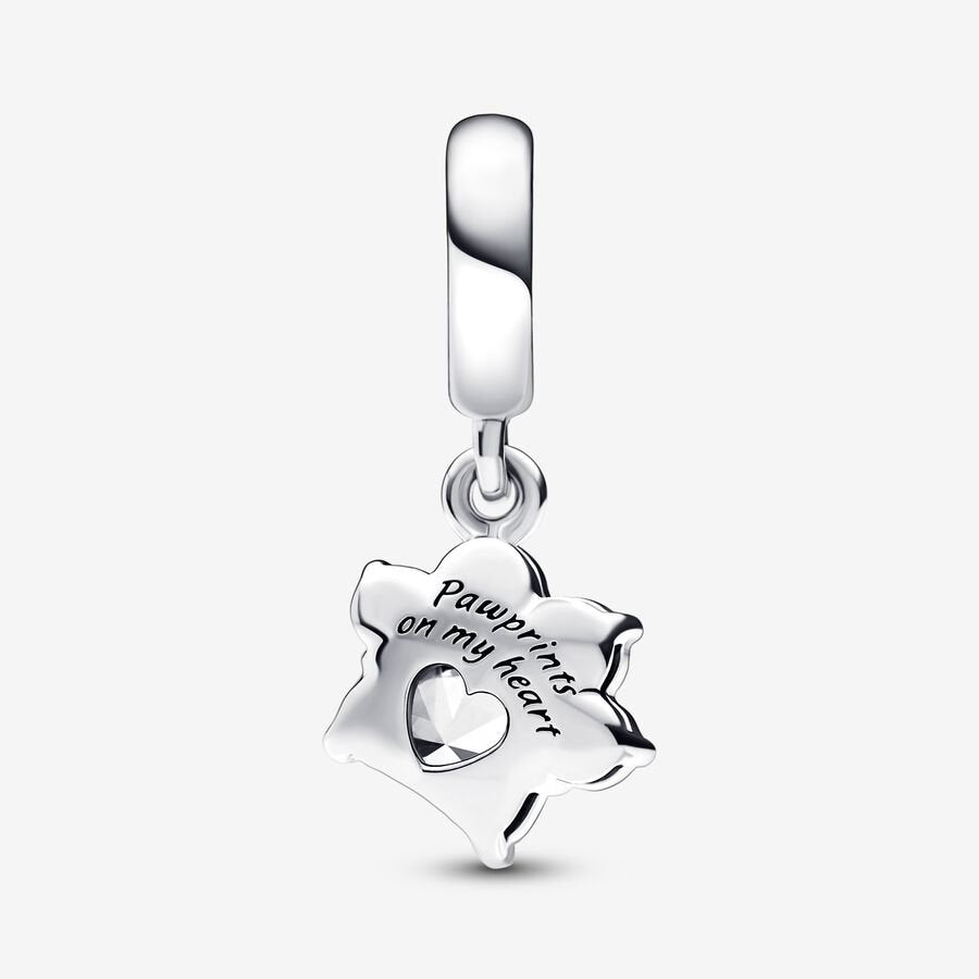 Sparkling Pet Paw Print Dangle Pandora Charm