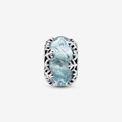 Winter Blue Snowflake Murano Pandora Charm