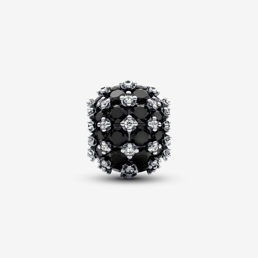 Sparkling Pavé Round Black Pandora Charm