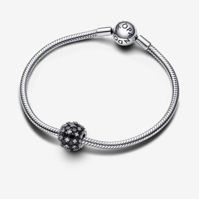 Sparkling Pavé Round Black Pandora Charm