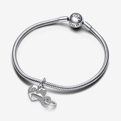Splittable Heart & Key Dangle Pandora Charm