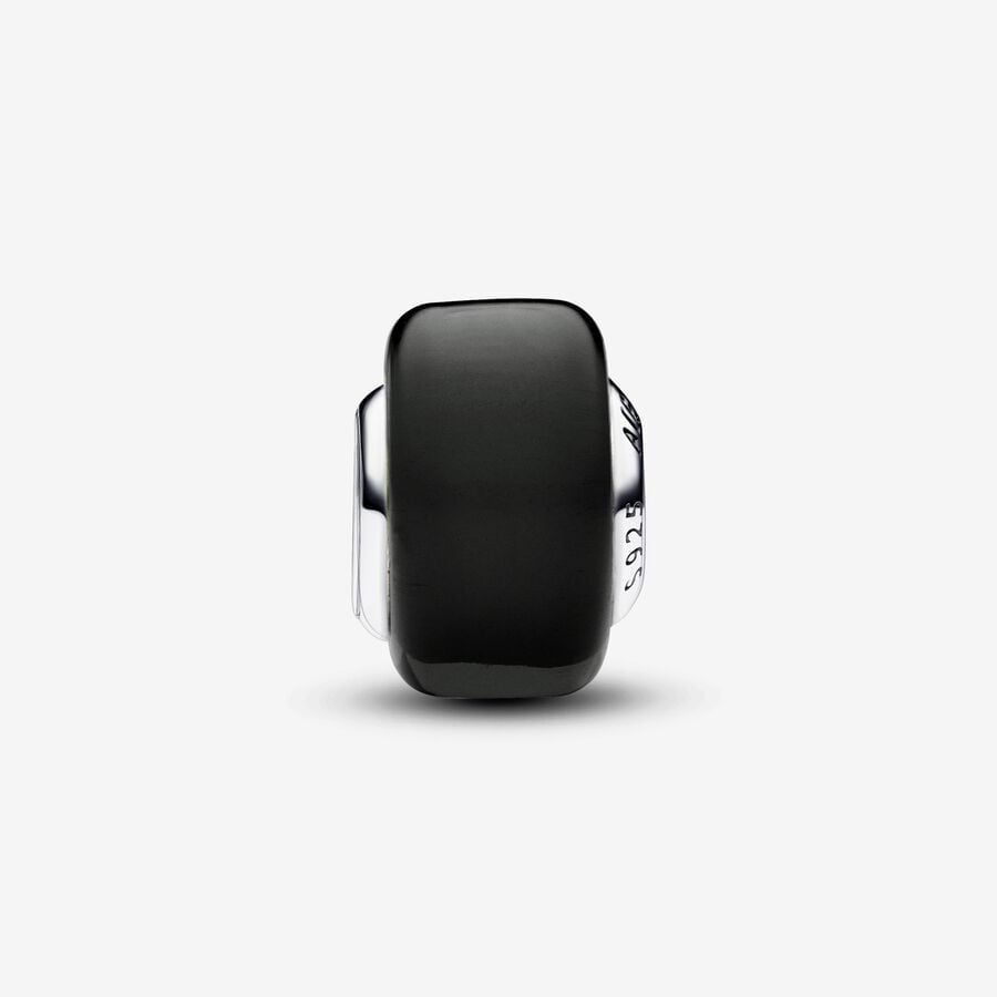 Black Mini Murano Glass Pandora Charm
