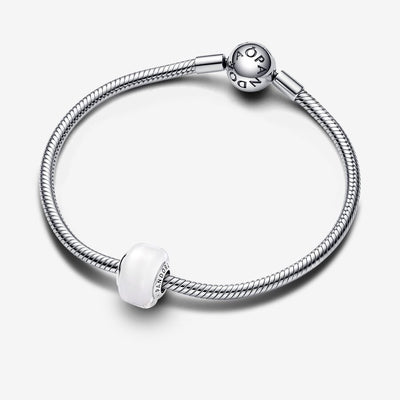 White Mini Murano Glass Pandora Charm