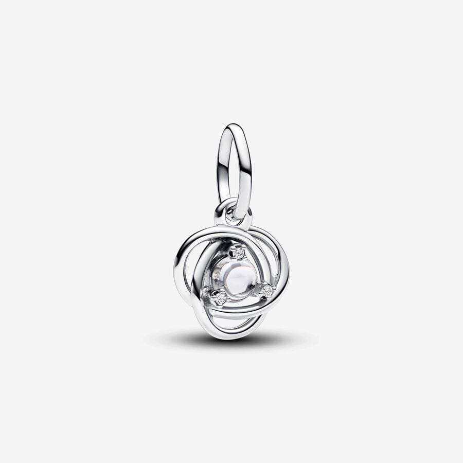 April Clear Eternity Circle Dangle Pandora Charm