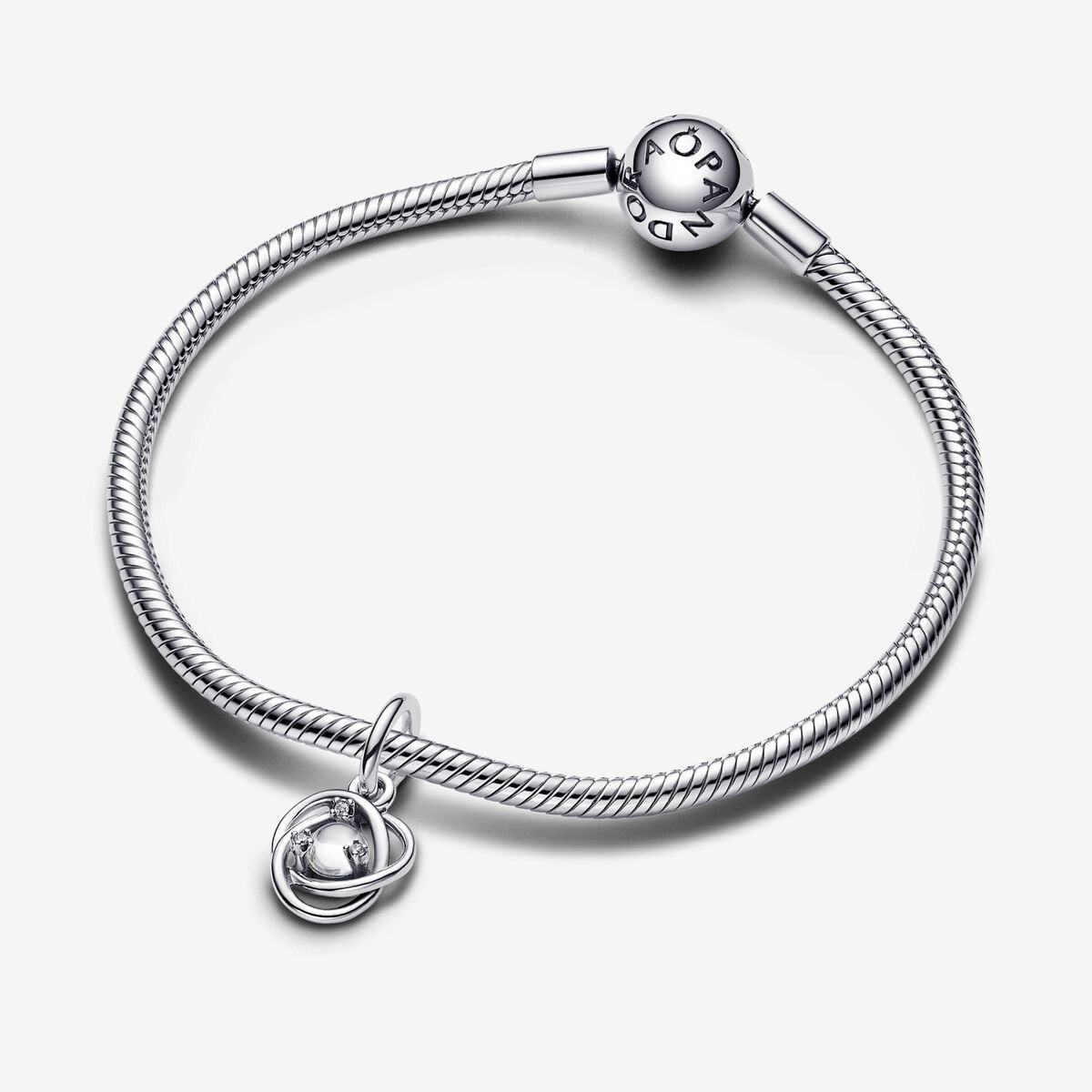 April Clear Eternity Circle Dangle Pandora Charm