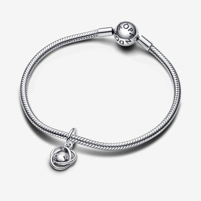 April Clear Eternity Circle Dangle Pandora Charm