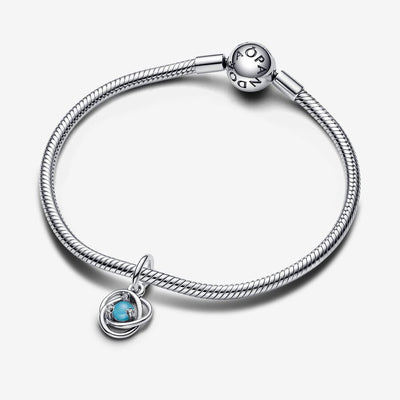 December Turqoise Blue Eternity Circle Dangle Pandora Charm