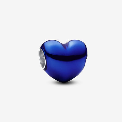 Metallic Blue Heart Pandora Charm