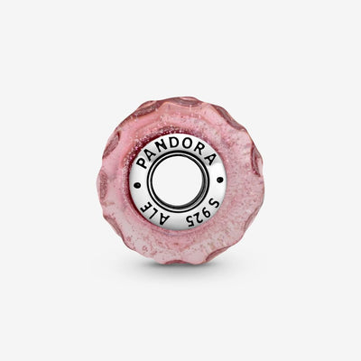 Wavy Fancy Pink Murano Glass Pandora Charm