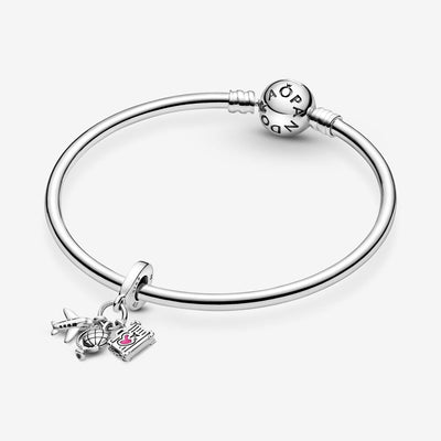 Airplane, Globe & Suitcase Dangle Pandora Charm