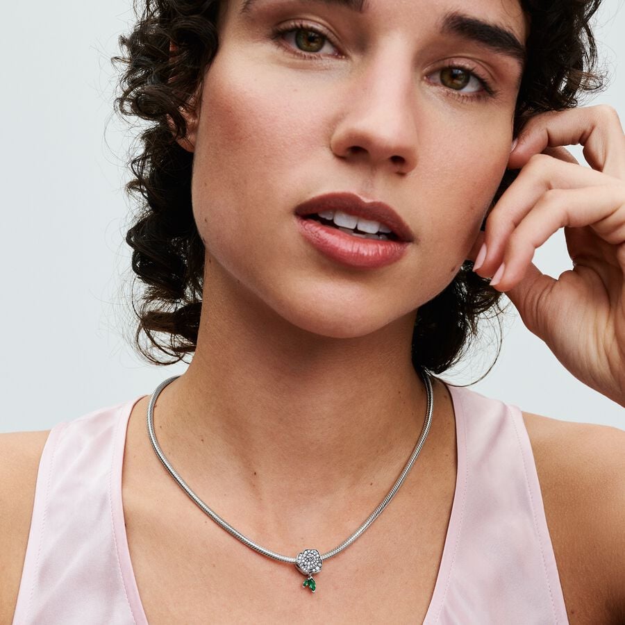 Sparkling Rose in Bloom Pandora Charm