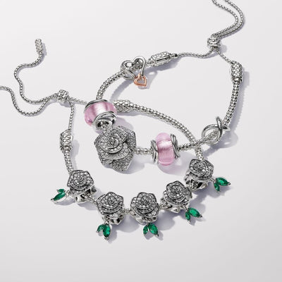 Sparkling Rose in Bloom Pandora Charm