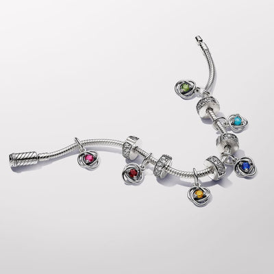 December Turqoise Blue Eternity Circle Dangle Pandora Charm