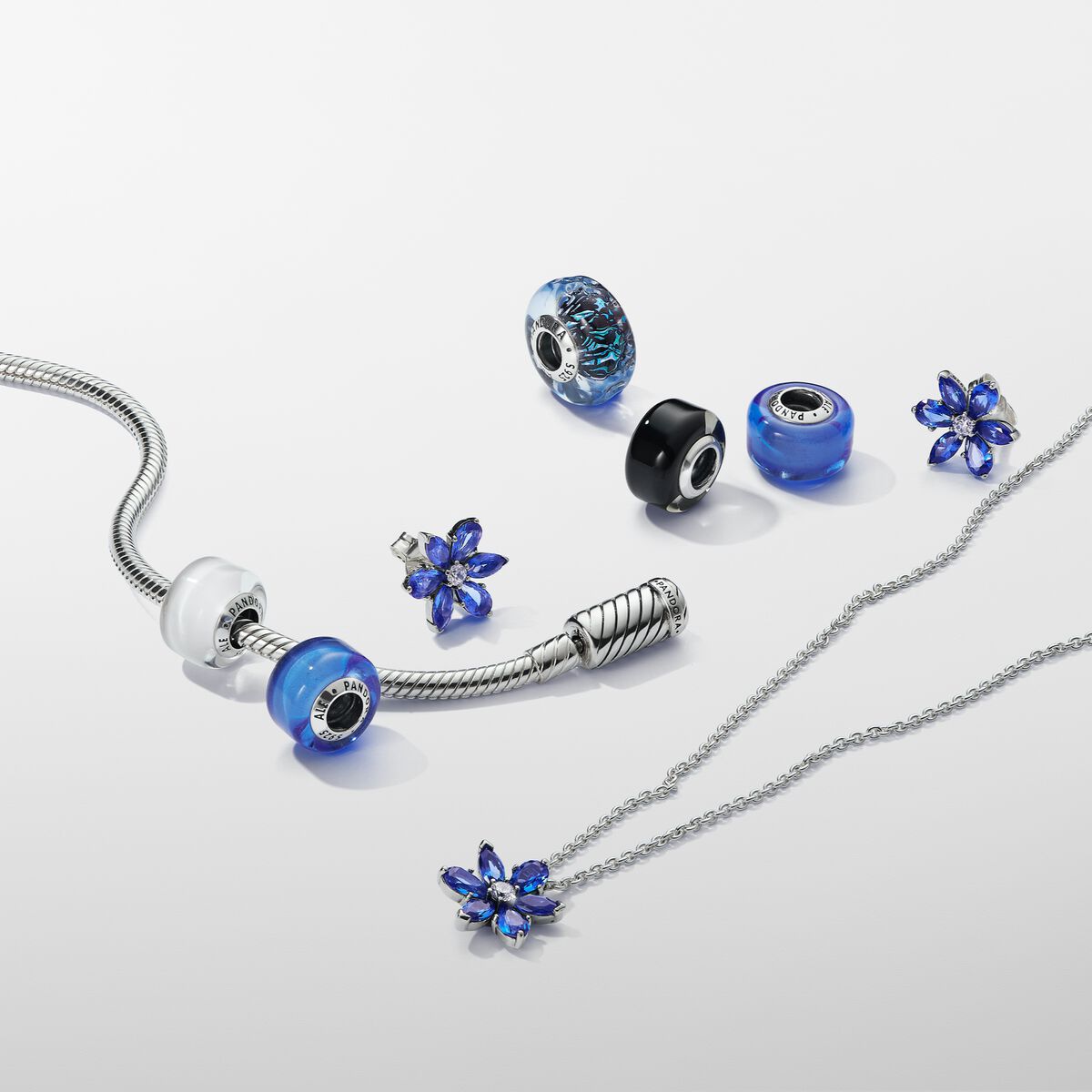 White Mini Murano Glass Pandora Charm